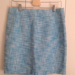 Banana Republic Blue Tweed Pencil Skirt